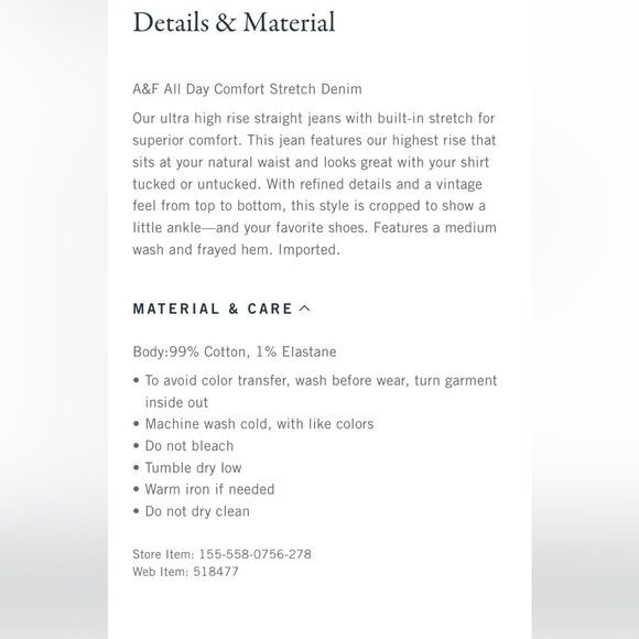 Abercrombie & Fitch Ultra High Rise Ankle Straight Jean - Picture 2 of 4